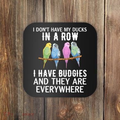 I Dont Have My Ducks In A Row Budgie Lover Parakeet Bird Gift Coaster