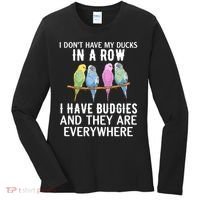 I Dont Have My Ducks In A Row Budgie Lover Parakeet Bird Gift Women's Long Sleeve Shirt thumb 0