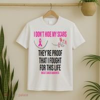 I Dont Hide My Scars They Are The Proof Breast Cancer T-Shirt thumb 2