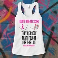 I Dont Hide My Scars They Are The Proof Breast Cancer Women's Tank Top thumb 3