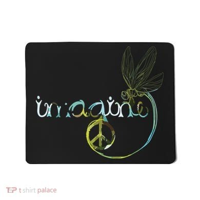 Imagine Dragonfly Hippie Peace Sign Tie Dye Free Spirited Mousepad