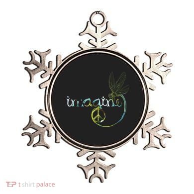 Imagine Dragonfly Hippie Peace Sign Tie Dye Free Spirited Ornament