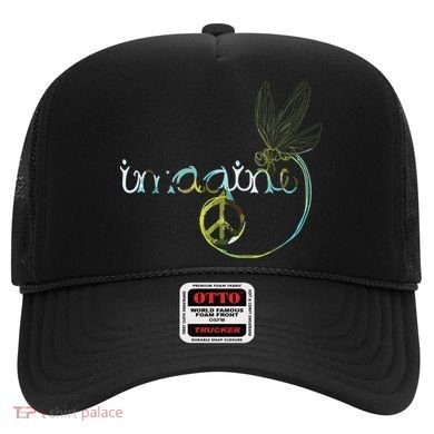 Imagine Dragonfly Hippie Peace Sign Tie Dye Free Spirited Hat