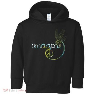 Imagine Dragonfly Hippie Peace Sign Tie Dye Free Spirited Toddler Hoodie