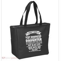 I DONT HAVE A STEPDAUGHTER I HAVE A FREAKING AWESOME DAUGHTER Tote Bag thumb 2