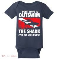 I Don't Have To Outswim The Shark - Scuba Diving Buddy Diver Baby Bodysuit thumb 0