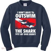 I Don't Have To Outswim The Shark - Scuba Diving Buddy Diver Kids Sweatshirt thumb 0