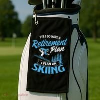 I Do Have A Retirement Plan Skiing Lover Skier Ski Sport Golf Towel thumb 2