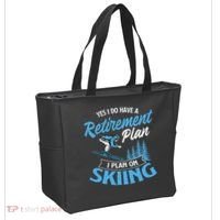 I Do Have A Retirement Plan Skiing Lover Skier Ski Sport Tote Bag thumb 2