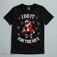 I Do It For The Hos African American Christmas Afro Santa T-Shirt thumb 5