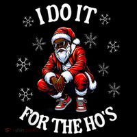 I Do It For The Hos African American Christmas Afro Santa Coffee Mug thumb 5
