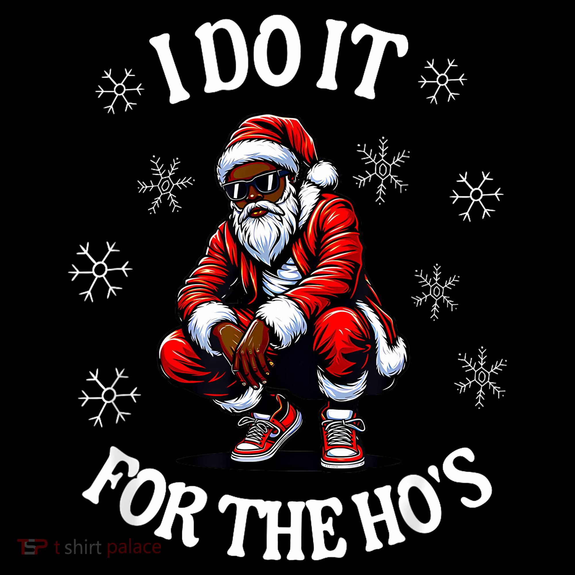 I Do It For The Hos African American Christmas Afro Santa Coffee Mug
