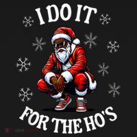 I Do It For The Hos African American Christmas Afro Santa Women's Hoodie thumb 2