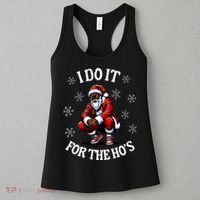 I Do It For The Hos African American Christmas Afro Santa Women's Tank Top thumb 3