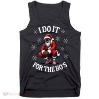 I Do It For The Hos African American Christmas Afro Santa Tank Top thumb 0