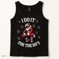I Do It For The Hos African American Christmas Afro Santa Tank Top thumb 2