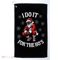 I Do It For The Hos African American Christmas Afro Santa Golf Towel thumb 0