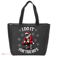 I Do It For The Hos African American Christmas Afro Santa Tote Bag thumb 0