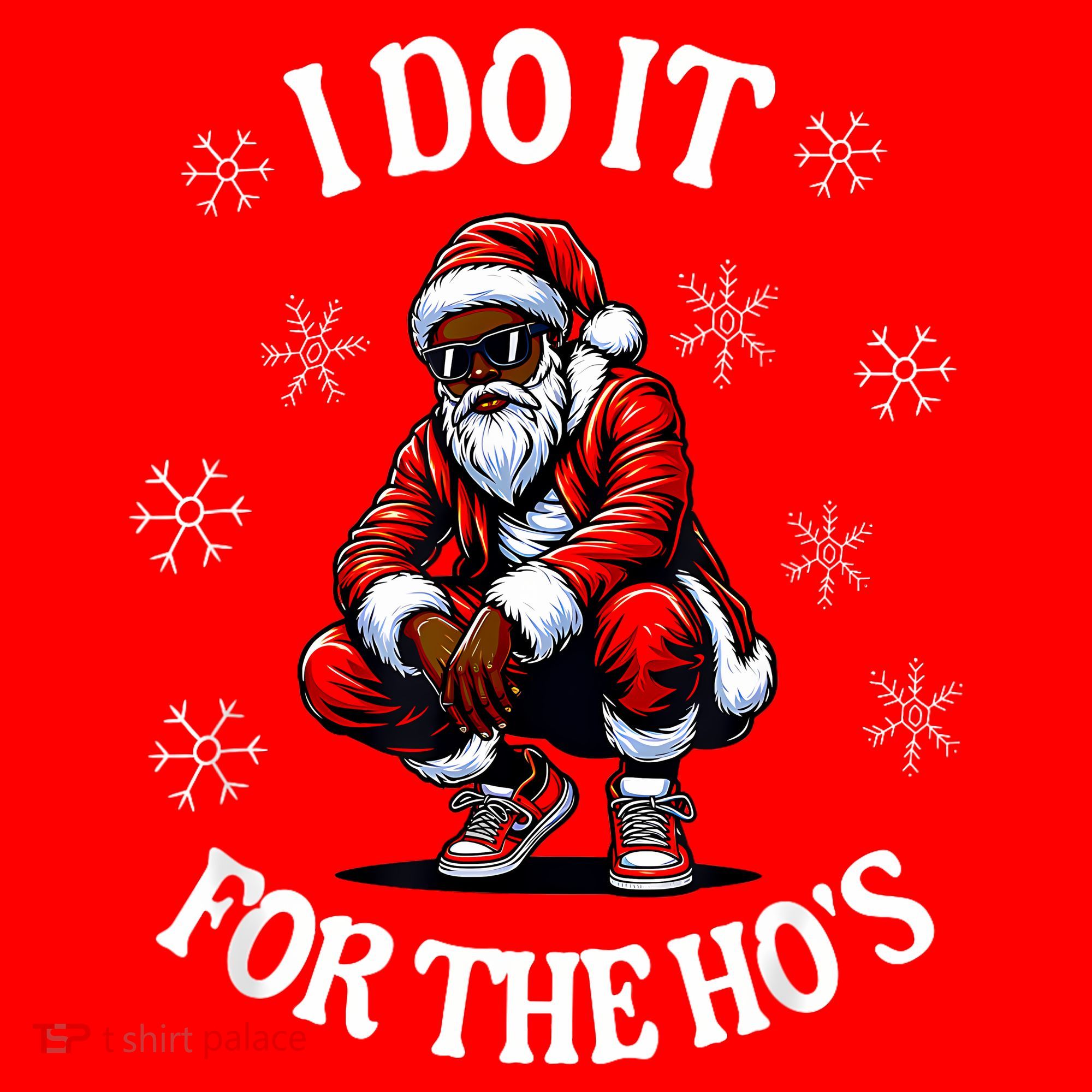 I Do It For The Hos African American Christmas Afro Santa Santa Hat