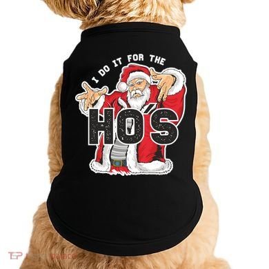 I Do It For The Hos Meaningful Gift Funny Retro Rap Santa Gift Doggie Tank
