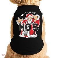 I Do It For The Hos Meaningful Gift Funny Retro Rap Santa Gift Doggie Tank thumb 0