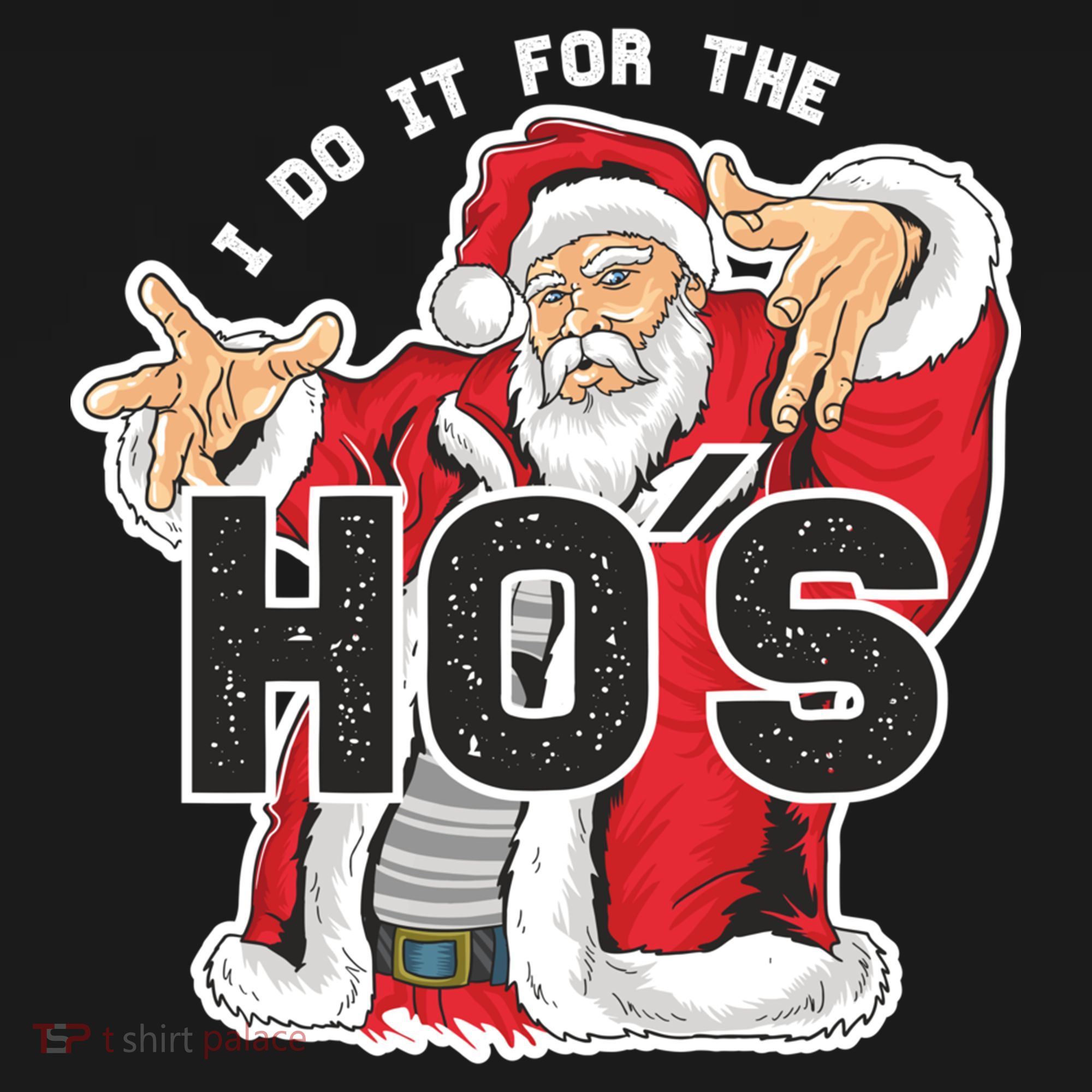 I Do It For The Hos Meaningful Gift Funny Retro Rap Santa Gift Doggie Tank