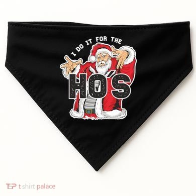 I Do It For The Hos Meaningful Gift Funny Retro Rap Santa Gift USA-Made Doggie Bandana