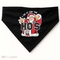 I Do It For The Hos Meaningful Gift Funny Retro Rap Santa Gift USA-Made Doggie Bandana thumb 0