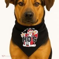 I Do It For The Hos Meaningful Gift Funny Retro Rap Santa Gift USA-Made Doggie Bandana thumb 1