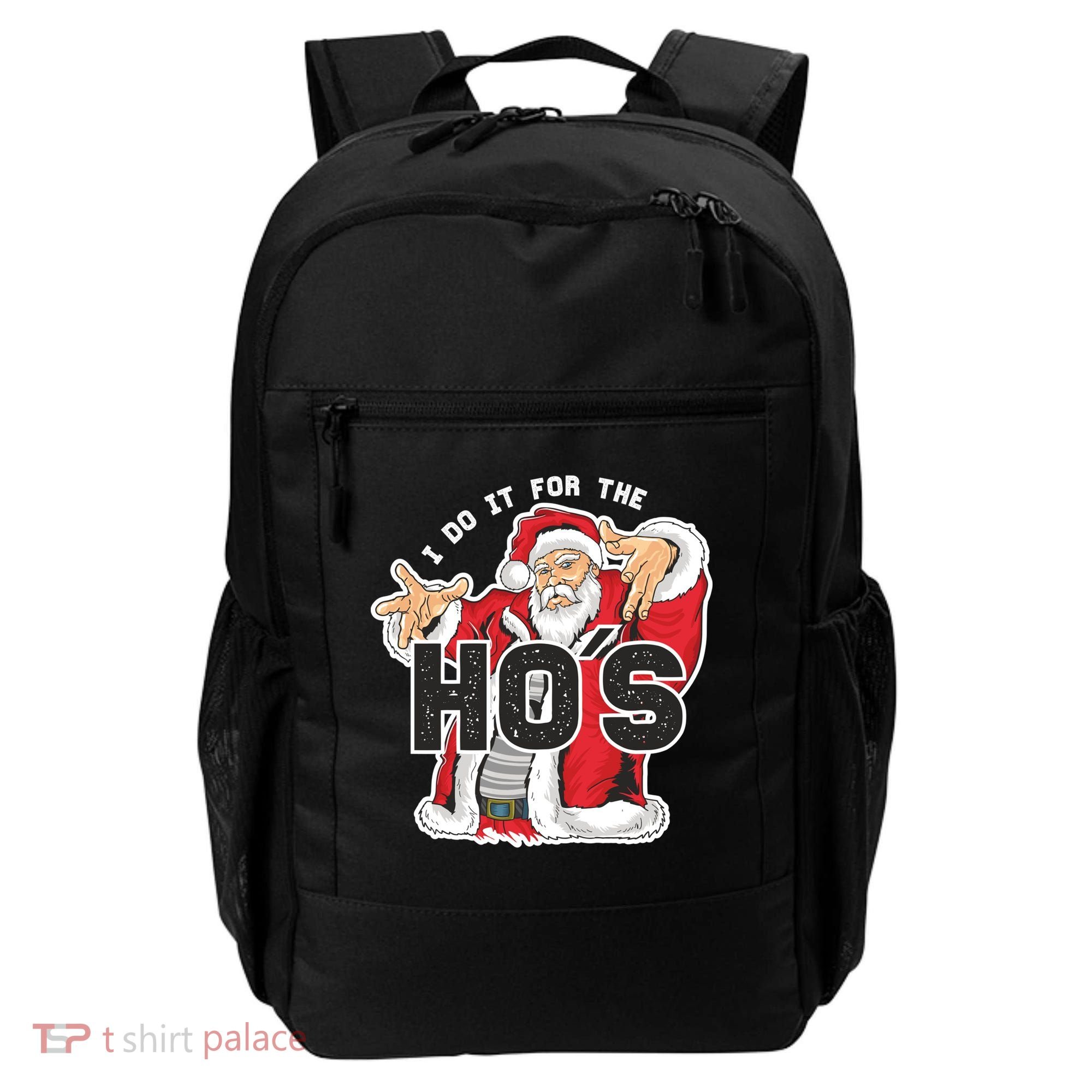 I Do It For The Hos Meaningful Gift Funny Retro Rap Santa Gift Backpack