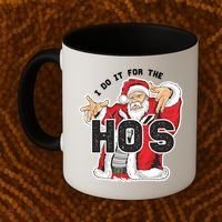 I Do It For The Hos Meaningful Gift Funny Retro Rap Santa Gift Coffee Mug thumb 2
