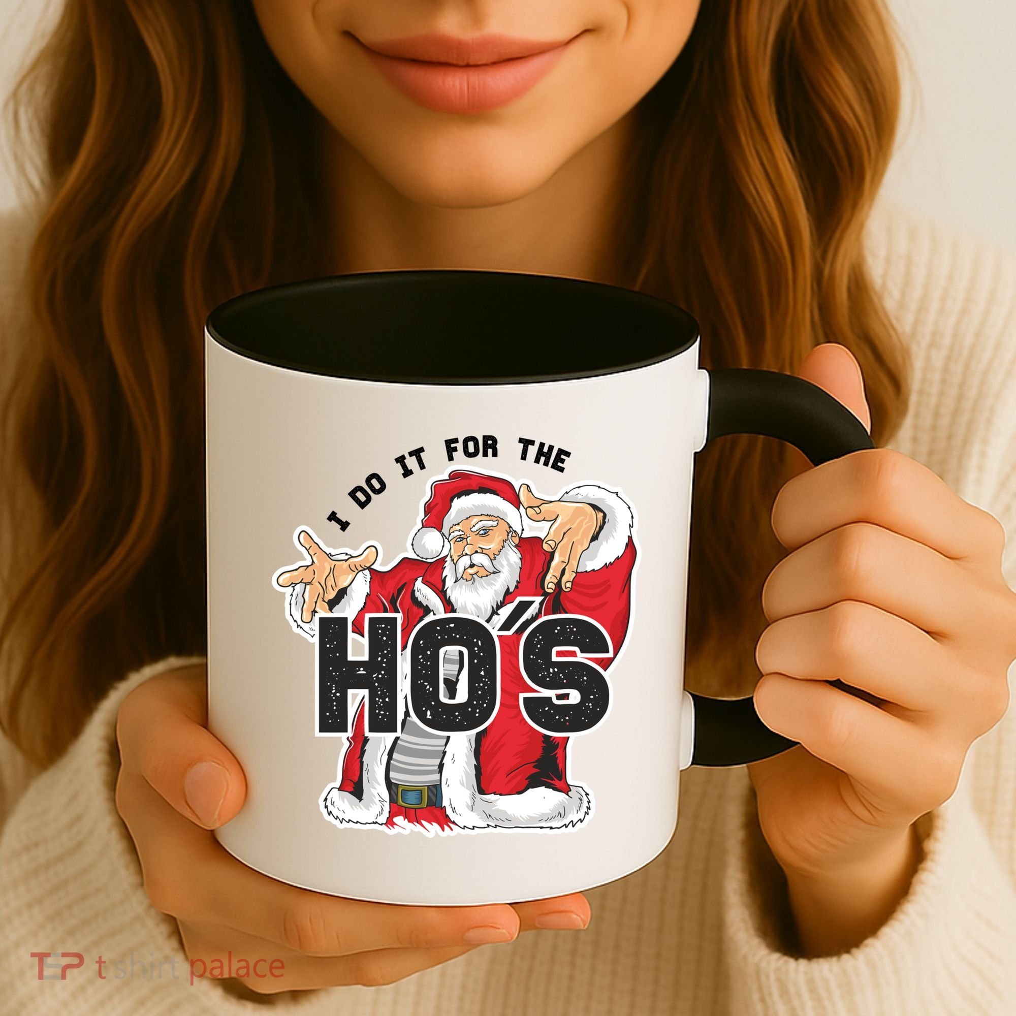 I Do It For The Hos Meaningful Gift Funny Retro Rap Santa Gift Coffee Mug