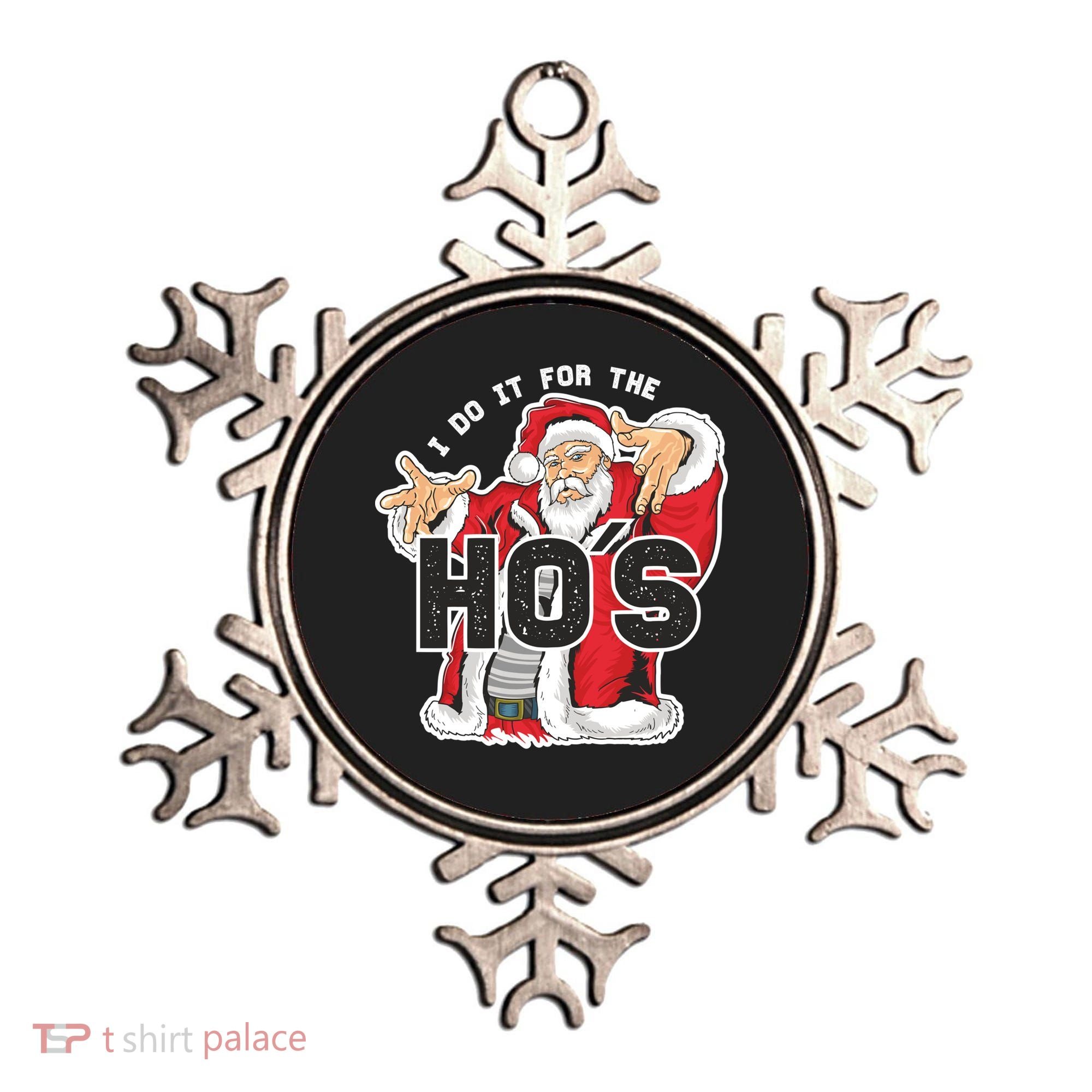 I Do It For The Hos Meaningful Gift Funny Retro Rap Santa Gift Ornament