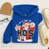 I Do It For The Hos Meaningful Gift Funny Retro Rap Santa Gift Hoodie thumb 4