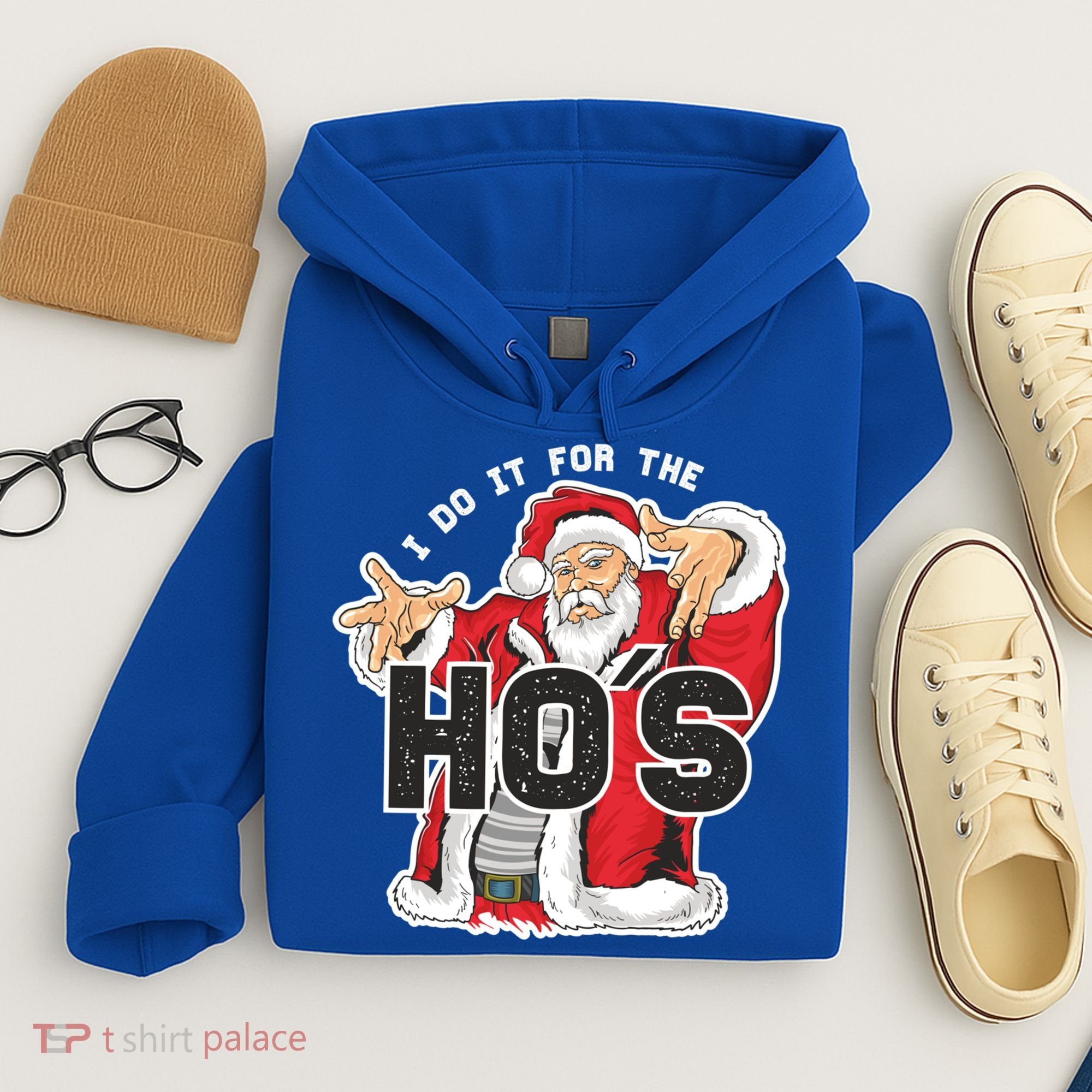 I Do It For The Hos Meaningful Gift Funny Retro Rap Santa Gift Hoodie