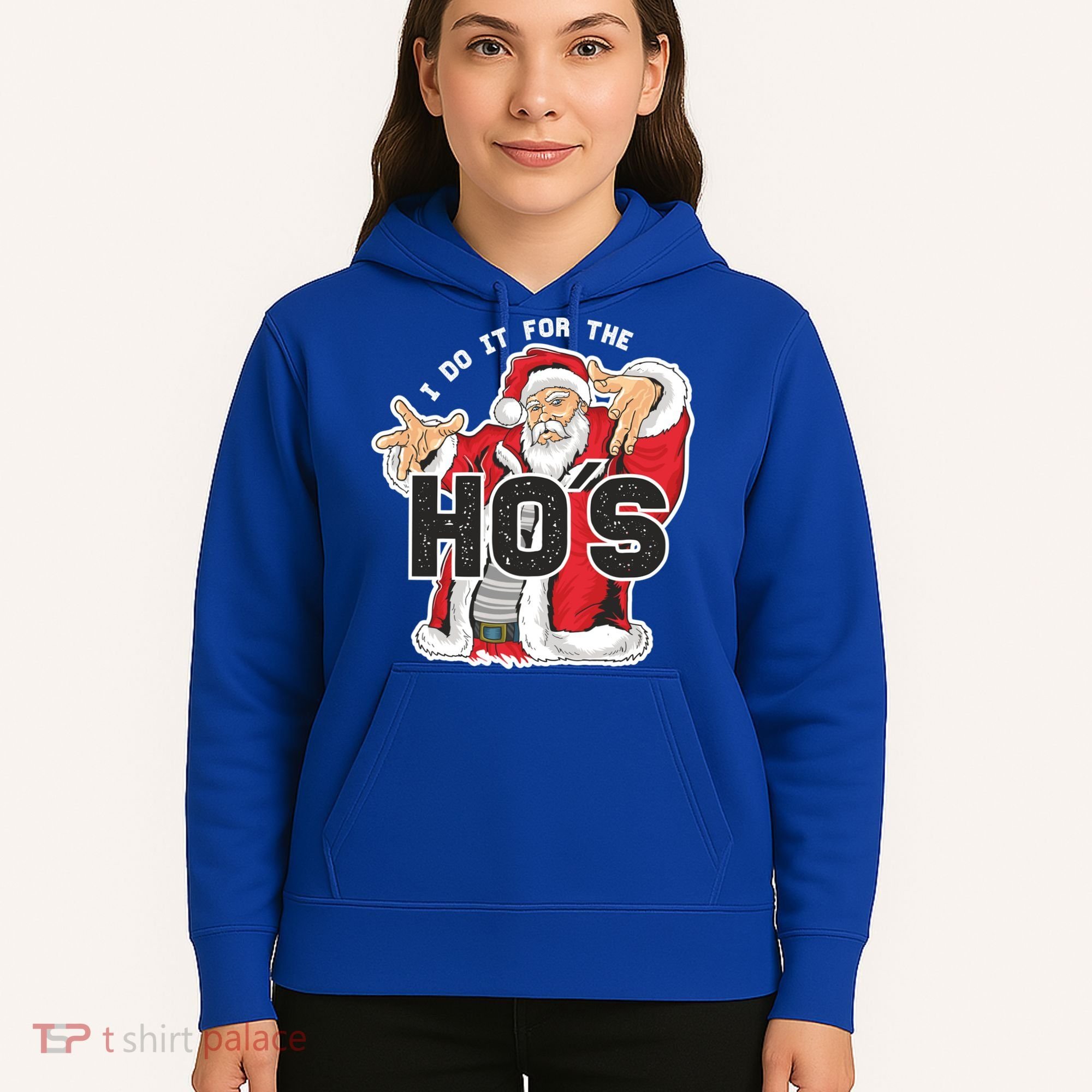 I Do It For The Hos Meaningful Gift Funny Retro Rap Santa Gift Hoodie