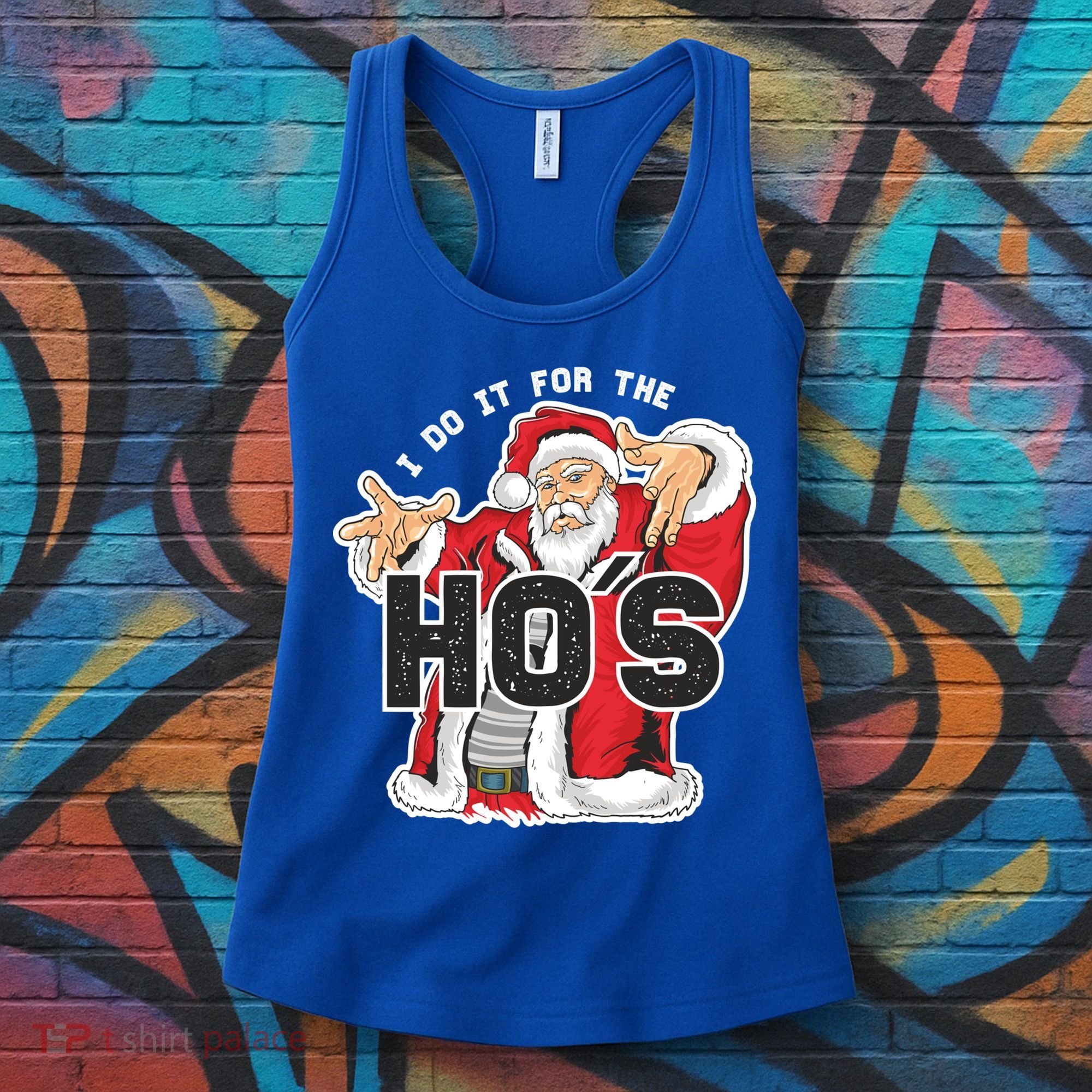I Do It For The Hos Meaningful Gift Funny Retro Rap Santa Gift Women's Tank Top