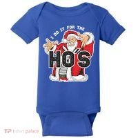 I Do It For The Hos Meaningful Gift Funny Retro Rap Santa Gift Baby Bodysuit thumb 0