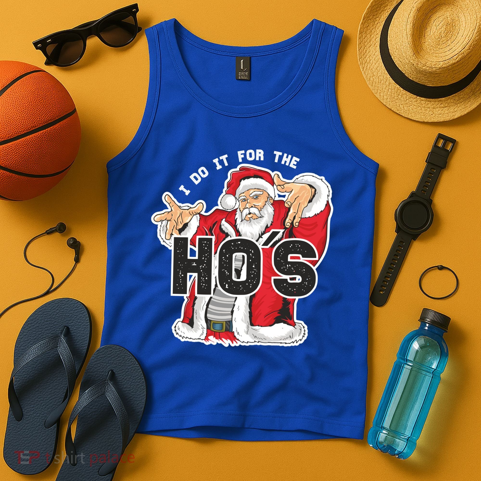 I Do It For The Hos Meaningful Gift Funny Retro Rap Santa Gift Tank Top