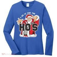 I Do It For The Hos Meaningful Gift Funny Retro Rap Santa Gift Women's Long Sleeve Shirt thumb 0