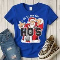 I Do It For The Hos Meaningful Gift Funny Retro Rap Santa Gift Women's T-Shirt thumb 3