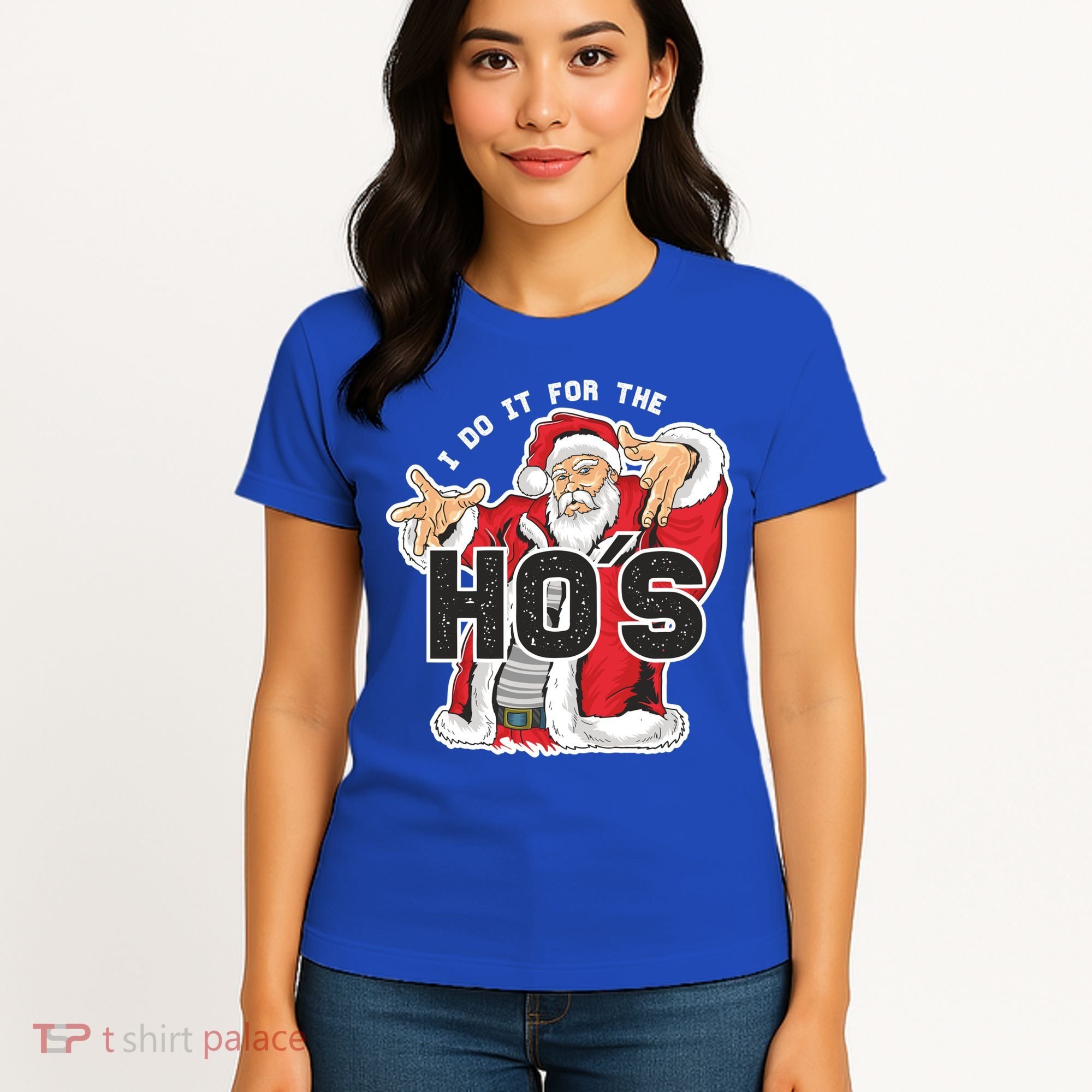 I Do It For The Hos Meaningful Gift Funny Retro Rap Santa Gift Women's T-Shirt