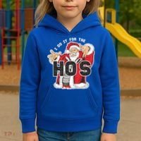 I Do It For The Hos Meaningful Gift Funny Retro Rap Santa Gift Kids Hoodie thumb 3