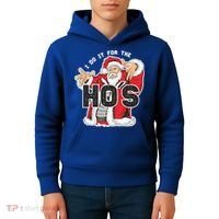 I Do It For The Hos Meaningful Gift Funny Retro Rap Santa Gift Kids Hoodie thumb 4