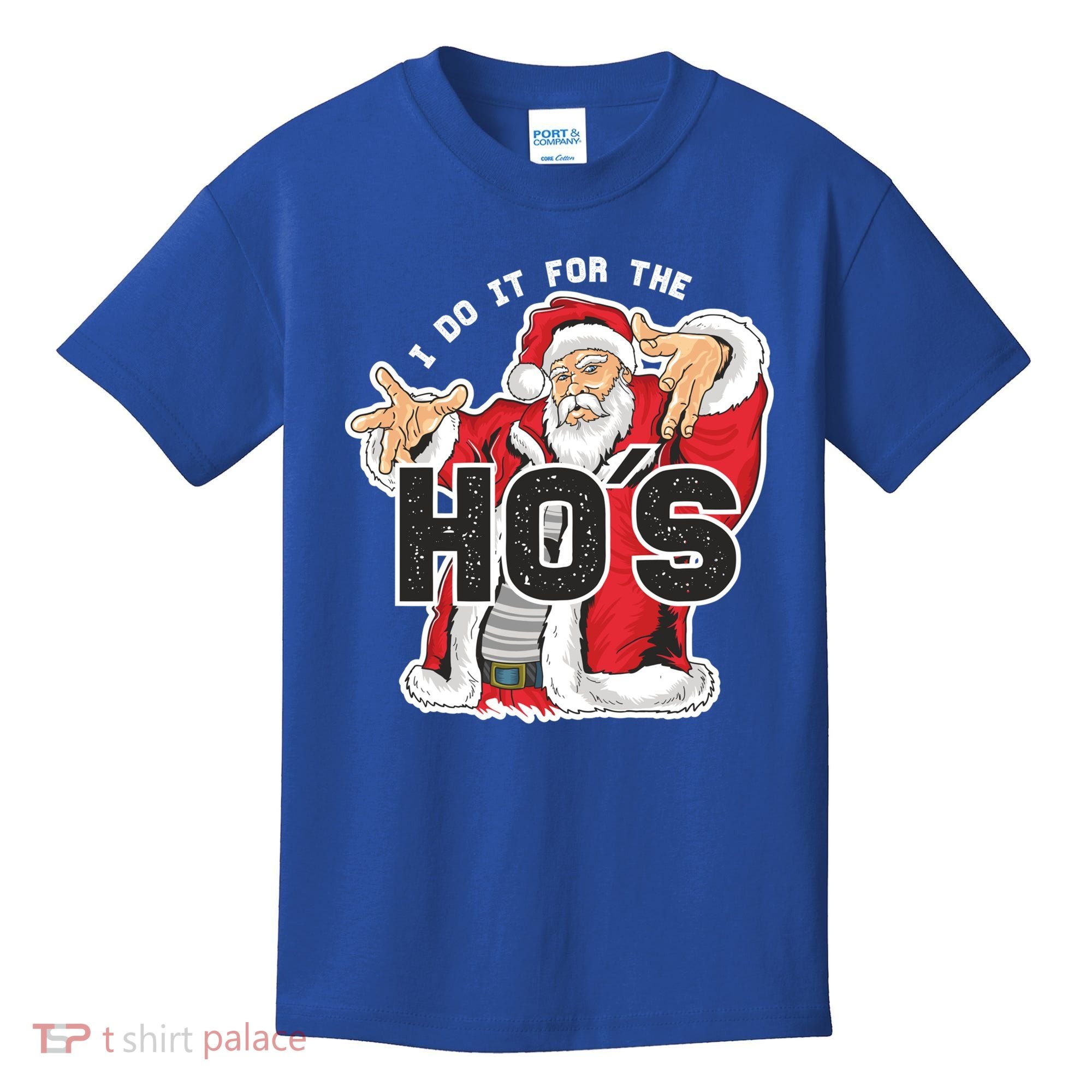 I Do It For The Hos Meaningful Gift Funny Retro Rap Santa Gift Kids T-Shirt
