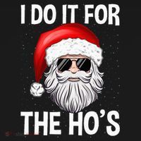 I Do It For The Ho's Funny Inappropriate Christmas Santa Women's Hoodie thumb 2