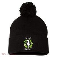 Irish Dance - Irish Dancer Ceili Reel Dance Pom Pom 12in Knit Beanie thumb 0