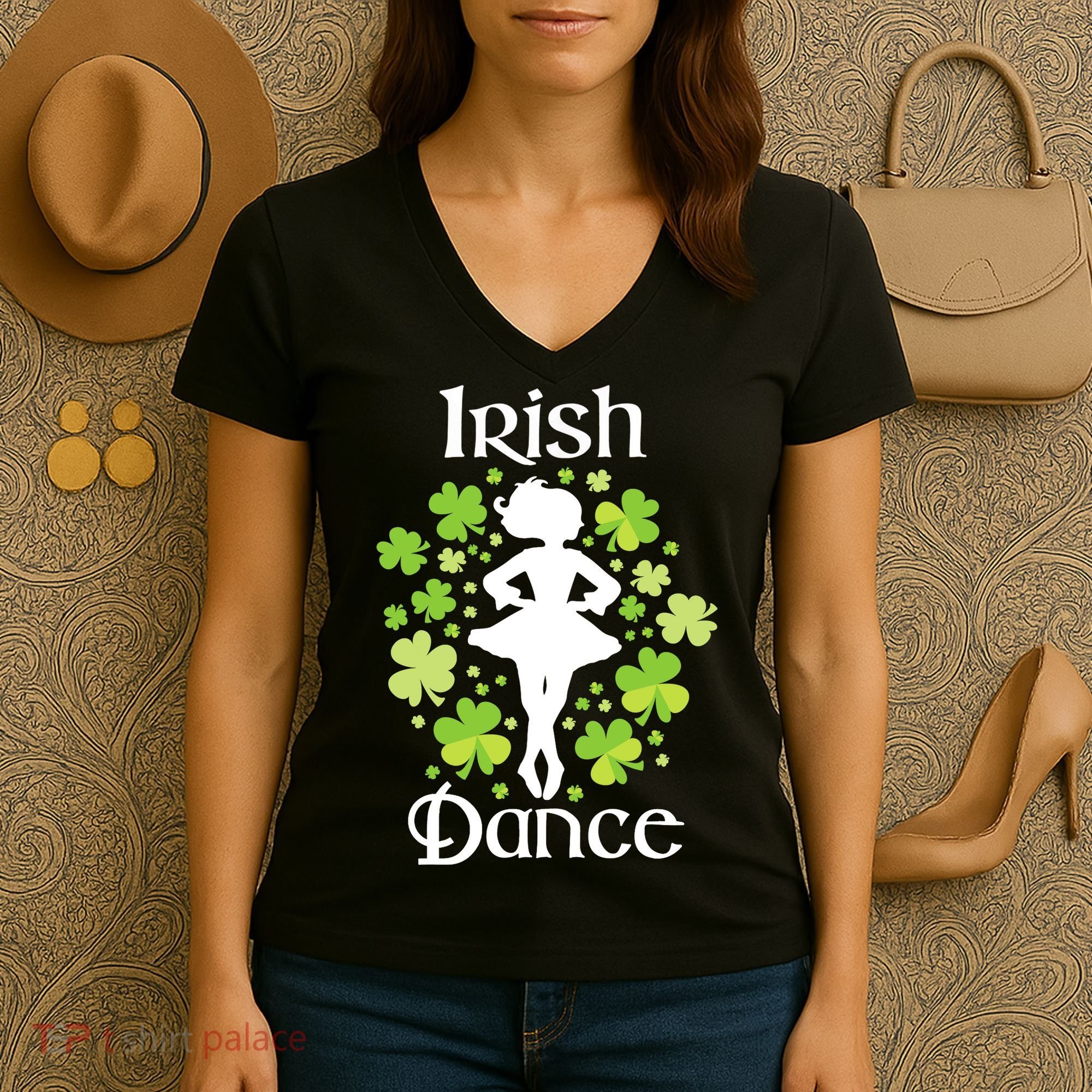 Irish Dance - Irish Dancer Ceili Reel Dance Women's V-Neck T-Shirt