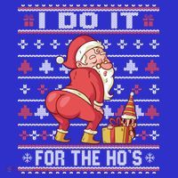 I Do It For The HoS Twerking Santa Rude Christmas Meaningful Gift Long Sleeve Shirt thumb 2