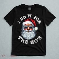 I Do It For The Hos Funny Inappropriate Christmas Santa Face T-Shirt thumb 5
